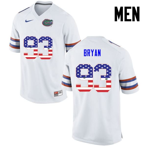NCAA Florida Gators Taven Bryan Men's #93 USA Flag Fashion Nike White Stitched Authentic College Football Jersey JEX4564CB